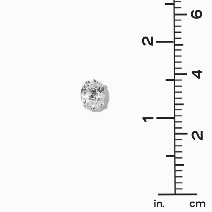 B&#39;Loved by Icing Sterling Silver Cubic Zirconia 10MM Oval Stud Earrings,