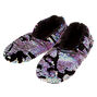 Blue and Purple Reversible Sequin Slippers - Black,