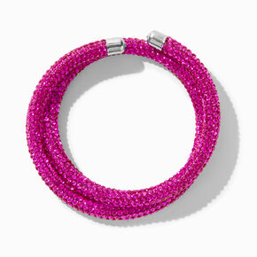 Fuchsia Pav&eacute; Crystal Coil Wrap Bracelet,