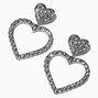 Mean Girls&trade; x ICING Crystal Diamante Silver-tone Heart Drop Earrings,