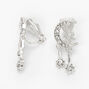 Silver Cubic Zirconia Celestial Clip-On Stud Earrings,