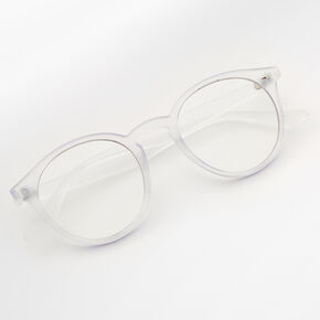 Frosted Round Clear Lens Frames - Purple,