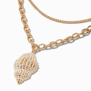 Conch Shell Gold-tone Multi-Strand Necklace,