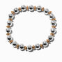 Mixed Metal Beaded Stretch Bracelet,