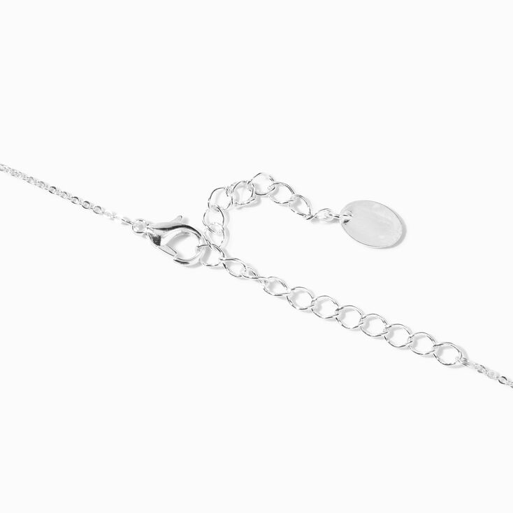 Silver Cursive Lowercase Initial Pendant Necklace - K,