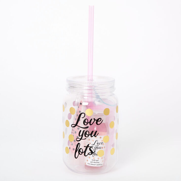 Love You Lots Mason Jar Tumbler Bath Set,