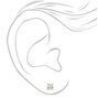 Rose Gold Cubic Zirconia Square Stud Earrings - 8MM,