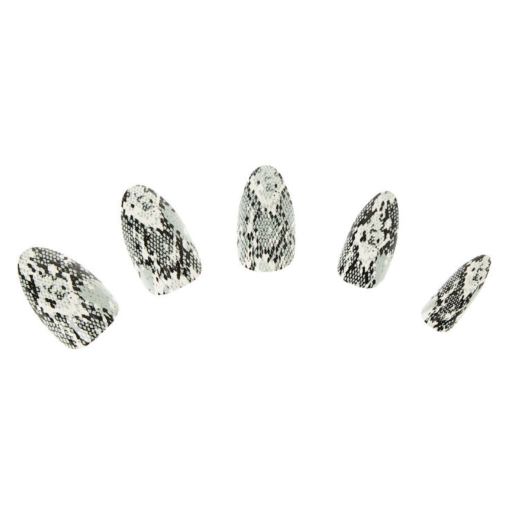 Snakeskin Stiletto Faux Nail Set - Mint, 24 Pack,