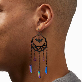 Celestial Hoop Chain Fringe 4&quot; Drop Earrings,