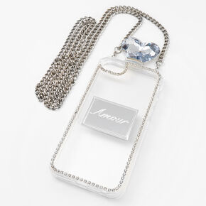 Silver Rhinestone Phone Case With Chain - Fits iPhone 6/7/8/SE,