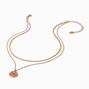 Pink Butterfly Gold-tone Multi-Strand Necklace ,