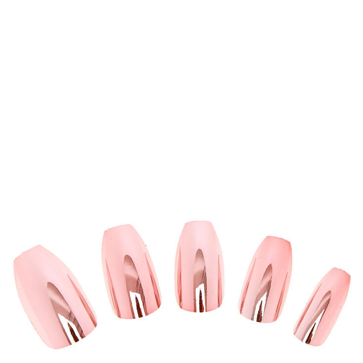 Rose Metallic Instant Nails,