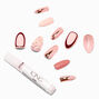 Pink Bling Stiletto Vegan Faux Nail Set - 24 Pack,