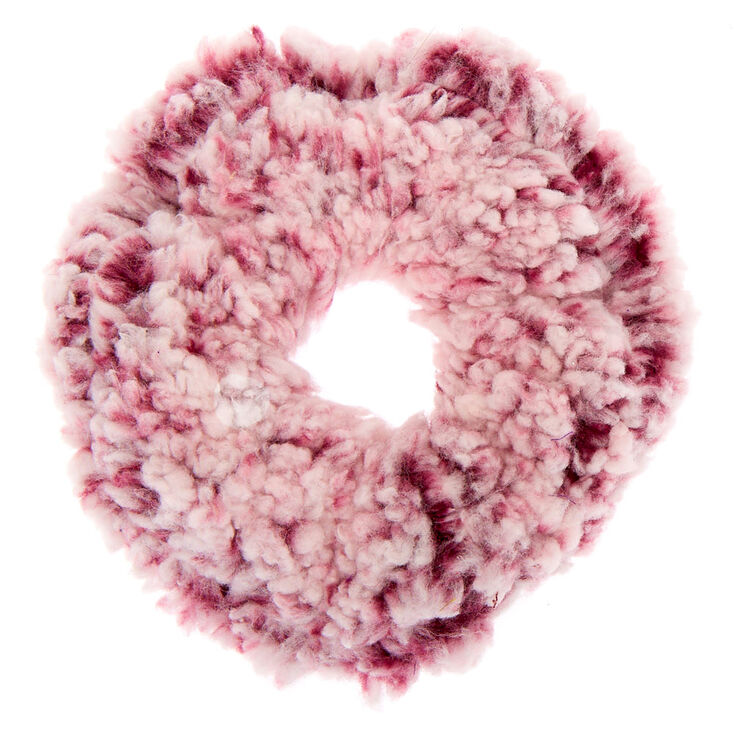 Medium Teddy Hair Scrunchie - Burgundy,