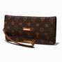 Brown Status Icons Wristlet Wallet,