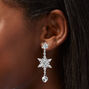 Holiday Bells &amp; Snowflakes Silver-tone 2&quot; Drop Earrings,
