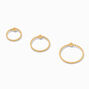 Gold Ball Twisted 20G Nose Rings - 3 Pack,