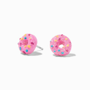 Pink Sprinkles Donut Stud Earrings,