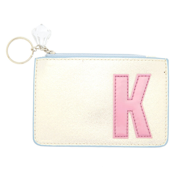 Pearlescent Initial Coin Purse - K,
