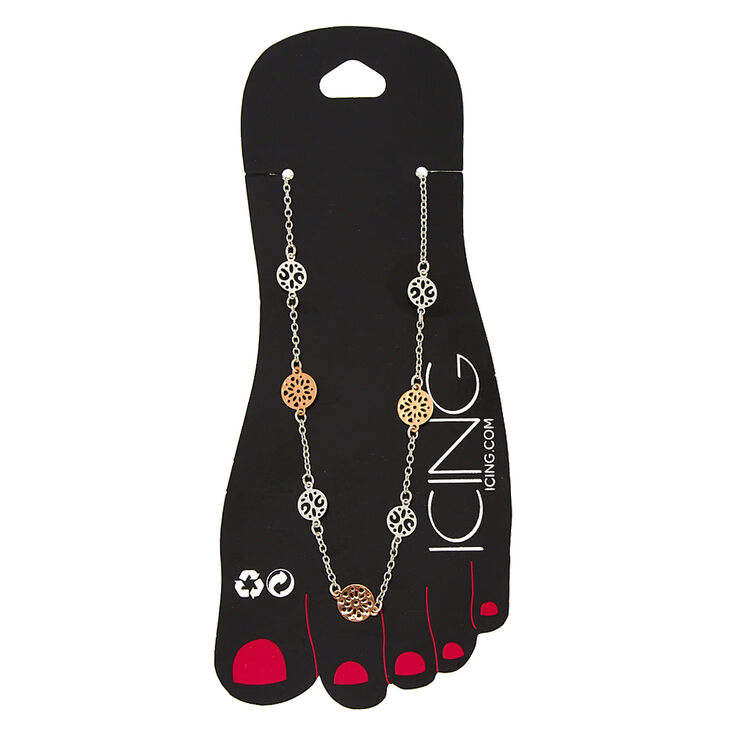 Mixed Metal Filigree Anklet,