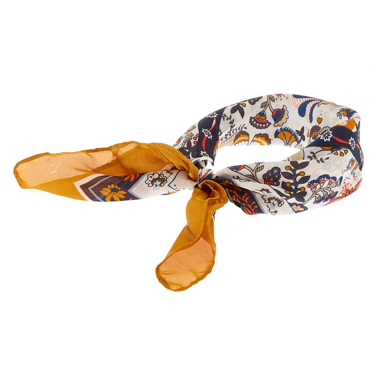 Paisley Print Headwrap - Yellow,