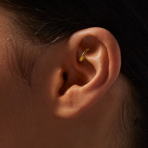 Gold-tone 16G Mini Clicker Hoop Rook Earring,