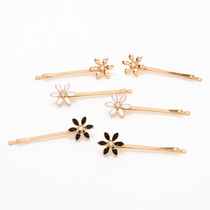 Gold Floral Bobby Pins - 6 Pack,
