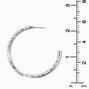 Silver Cubic Zirconia Baguette 50MM Hoop Earrings,