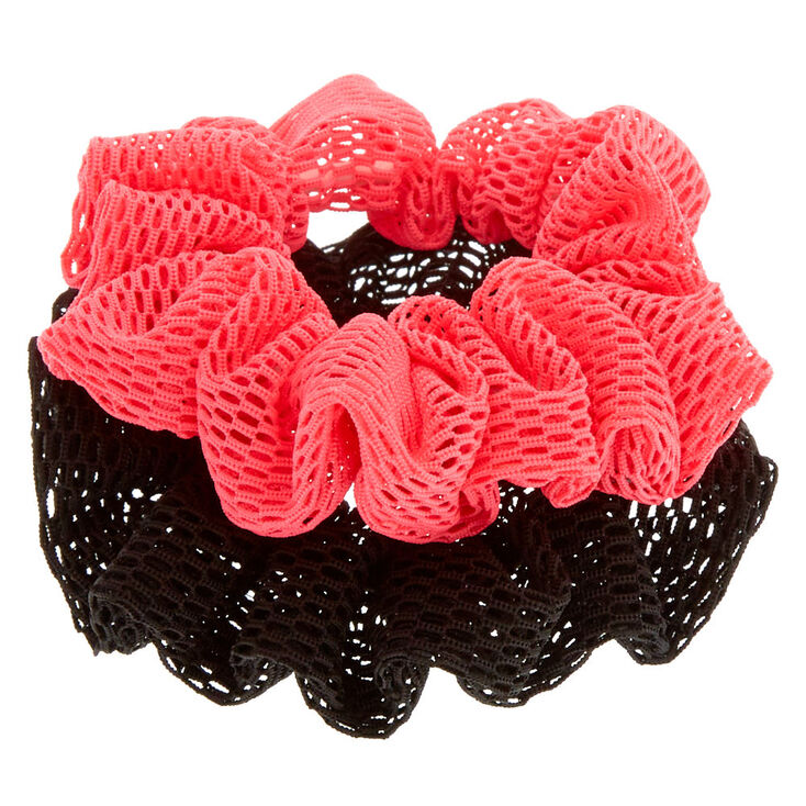 Pink & Black Sport Hair Scrunchies,