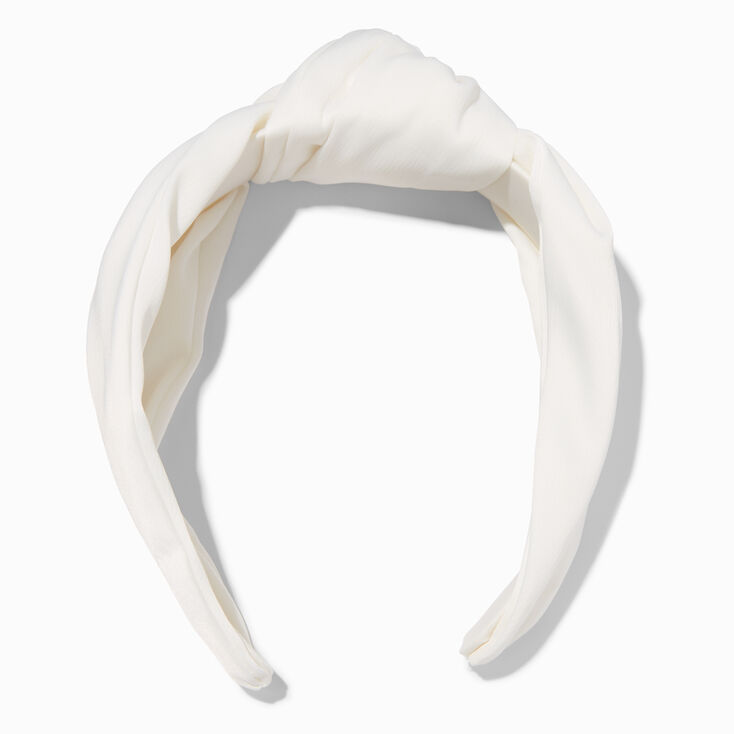 White Silk Knotted Headband,