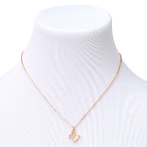 Butterfly Birthstone 16&quot; Gold Pendant Necklace - April,