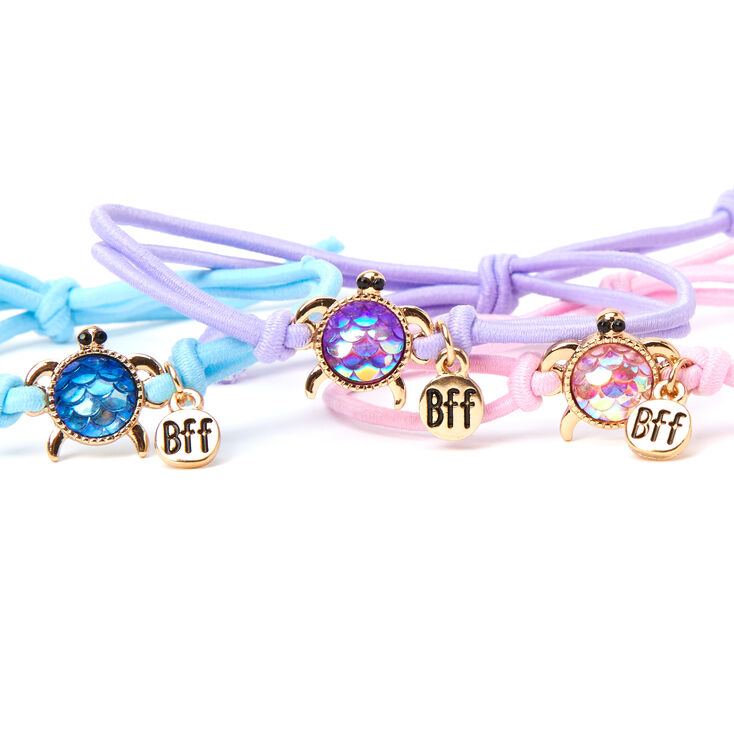 Gemstone Turtle BFF Friendship Bracelets - 3 Pack,