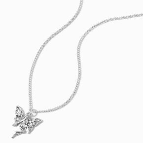 Silver Filigree Fairy Pendant Necklace,