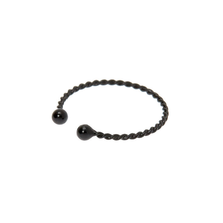 Hematite Braided Faux Hoop Nose Ring,