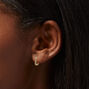 Gold 10MM Cubic Zirconia Chainlink Huggie Hoop Earrings,