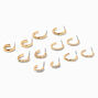 Gold-tone Crystal Hoops - 6 Pack,