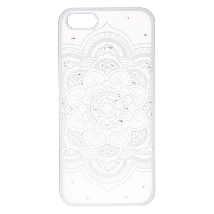 Silver Flower Mandala Phone Case - Fits iPhone 6/7/8 Plus,