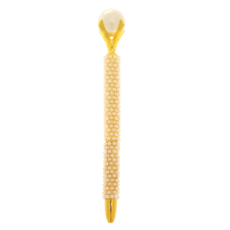 White Faux Pearl Pen,