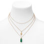 Green Mystical Gem &amp; Snake Gold Necklace,