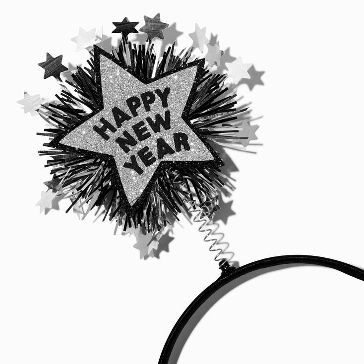 &quot;Happy New Year&quot; Tinsel Bopper Headband,