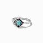 Turquoise Boho Burnished Silver-tone Ring Set - 3 Pack,