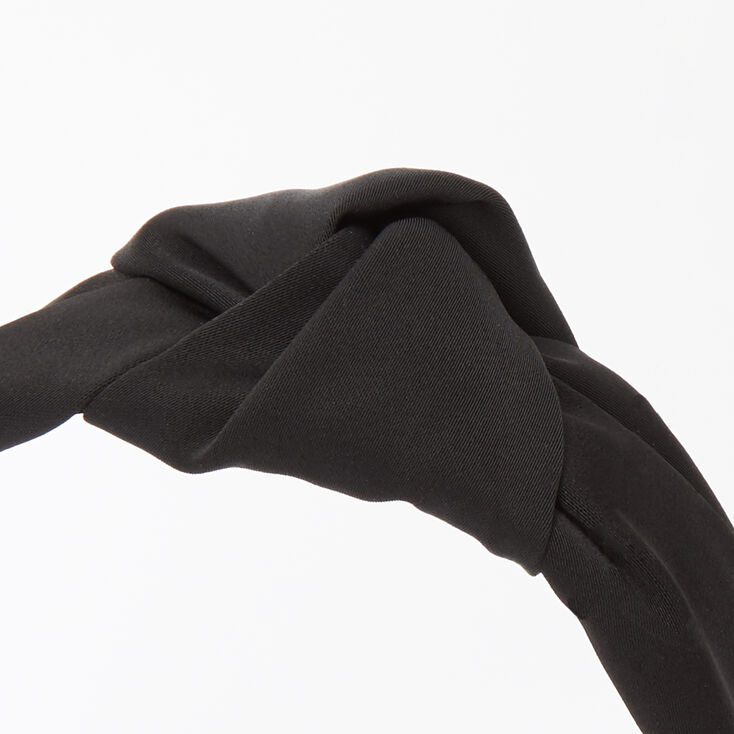 Satin Knotted Headband - Black,