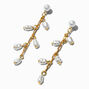 Gold Pearl Chain 2&quot; Drop Earrings,