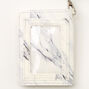 White Marble Wallet with Lanyard,