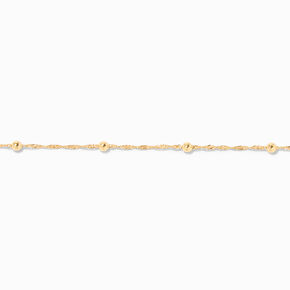 Icing Select 18k Yellow Gold Plated Beaded Chain Anklet,