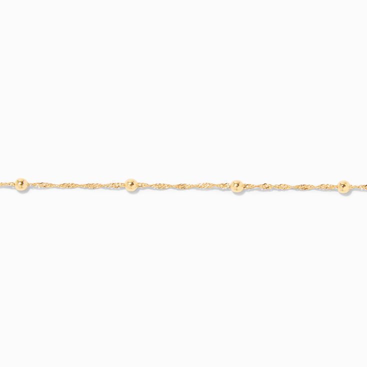 Icing Select 18k Yellow Gold Plated Beaded Chain Anklet,