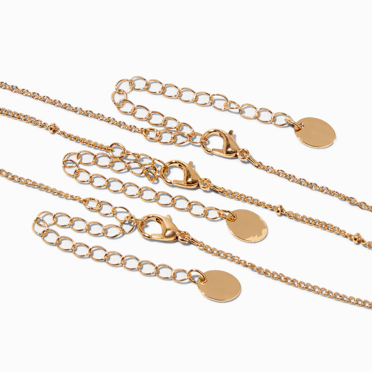 Gold &amp; Black Medallion Necklaces - 3 Pack,