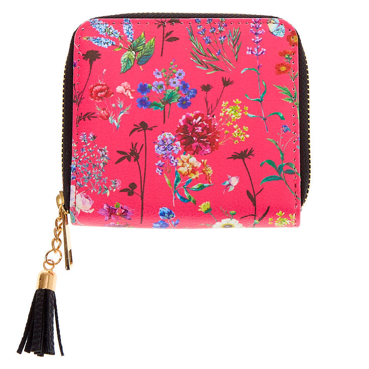 Floral Mini Zip Wallet - Pink,