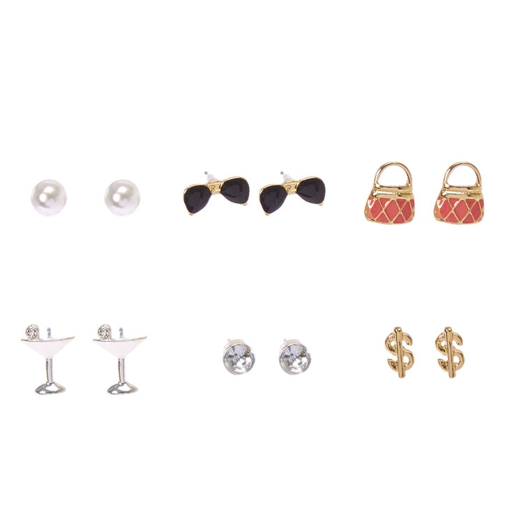 Fashionista Motif Stud Earrings,