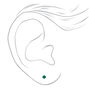 14kt White Gold 3mm May Emerald Crystal Ear Piercing Kit with Ear Care Solution,